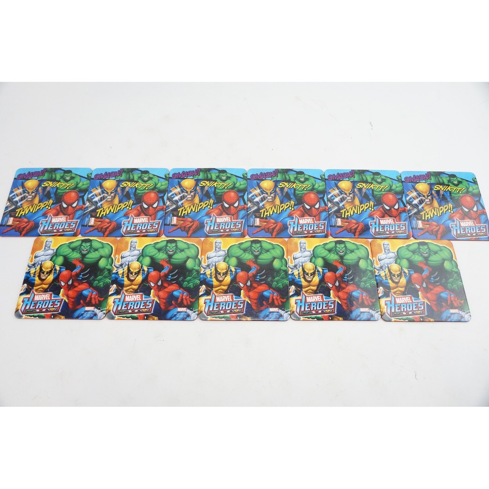 Marvel Heroes Coasters Set of‎ 11 Spiderman Hulk Wolverine Silver Surfer